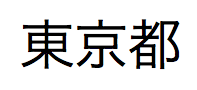 Caratteri kanji giapponesi pronunciati "tokyoto"