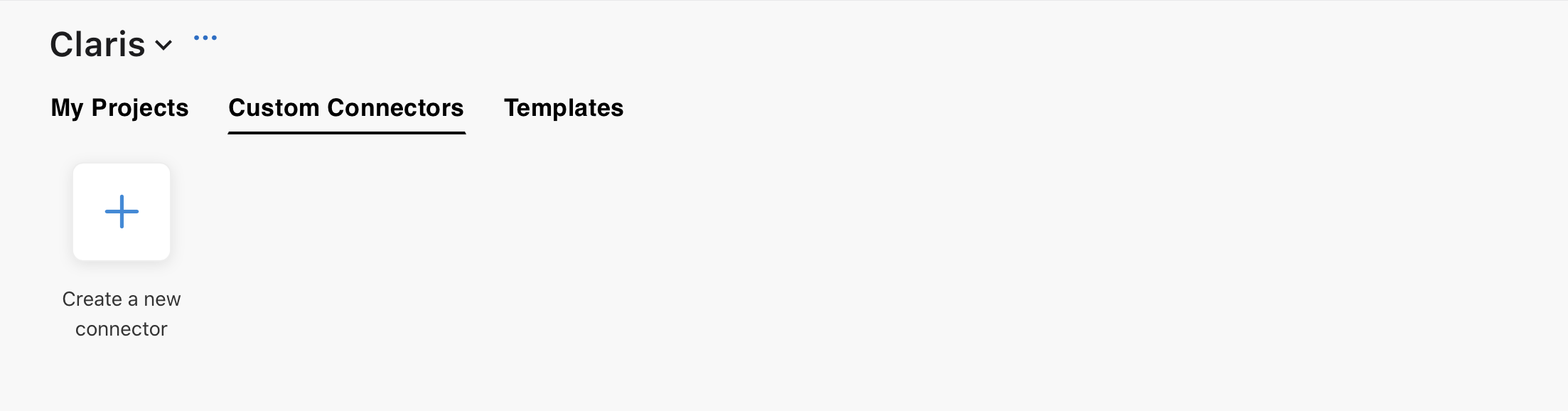 [Custom Connectors]、[Create a new custom connector]