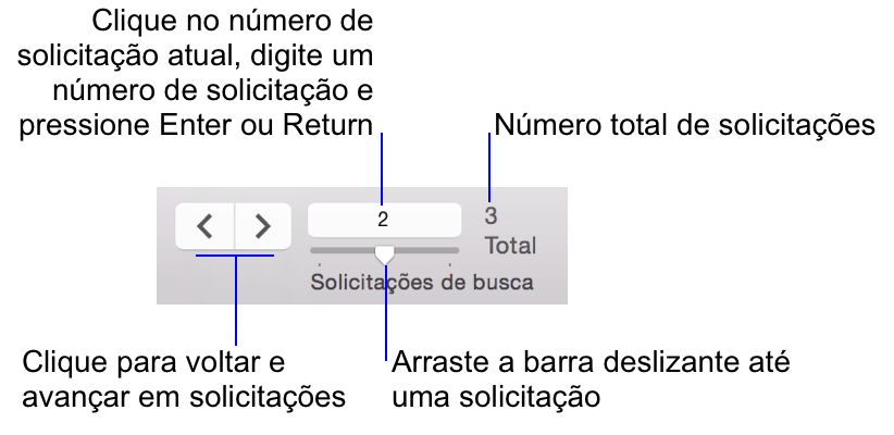 Controles de navegação no Modo de busca